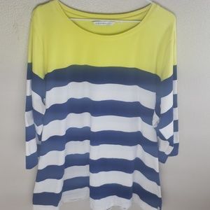 Isaac Mizrahi Live striped tunic blue white